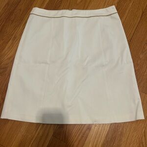 Tahari White Skirt with gold accents